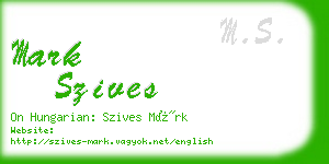 mark szives business card